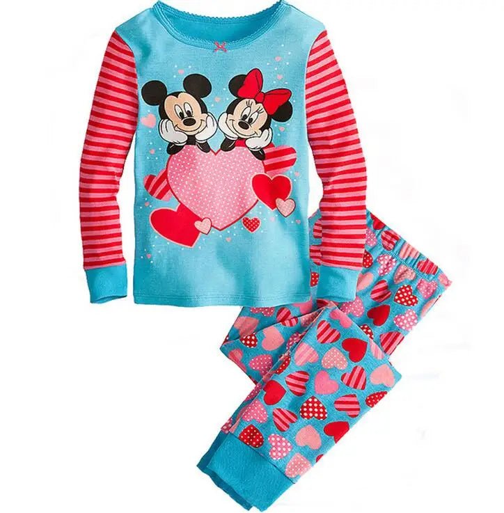 Minnie Mouse Tweekleurige Pyjama Set voor Kinderen - Lotte Prinsessen Pyjama met Stipjes