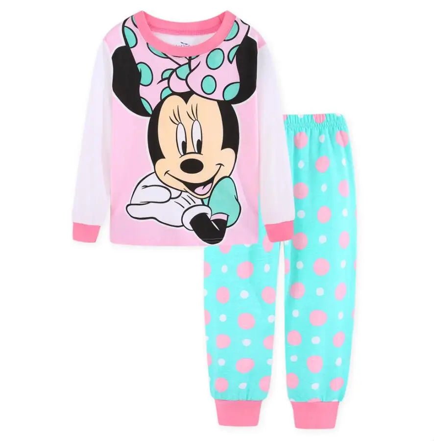 Minnie Mouse Tweekleurige Pyjama Set voor Kinderen - Lotte Prinsessen Pyjama met Stipjes