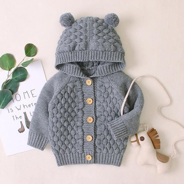 Baby Gebreide & Capuchon Cardigan